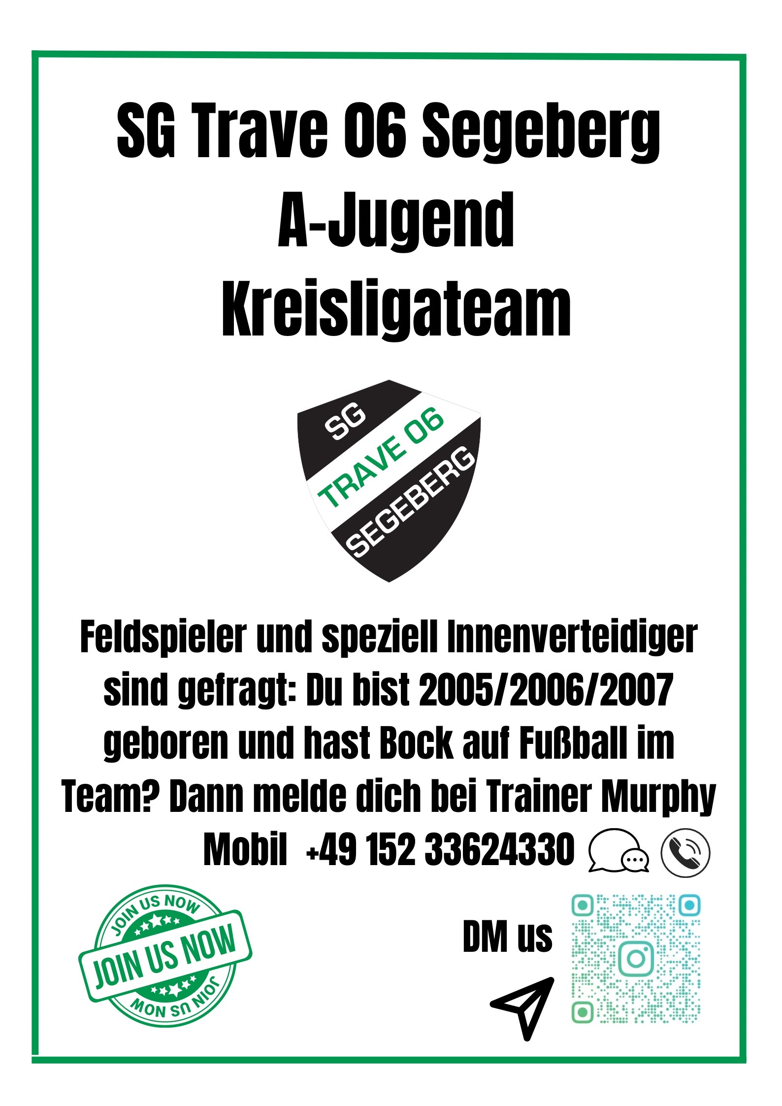 A-Jugend sucht Verstärkung für die Kreisliga